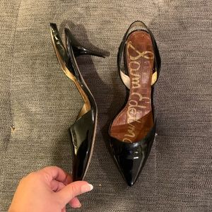 Sam Edelman Sling back, shiny black heels